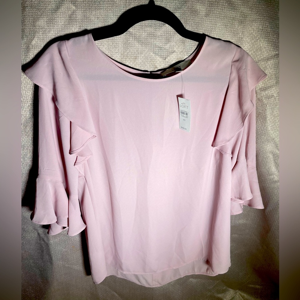 Loft size, small women’s baby pink dress blouse. New with tags